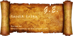Gazdik Erika névjegykártya